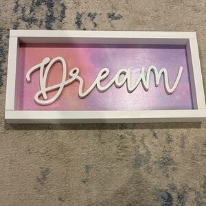 Dream Wall Decor with White Frame
